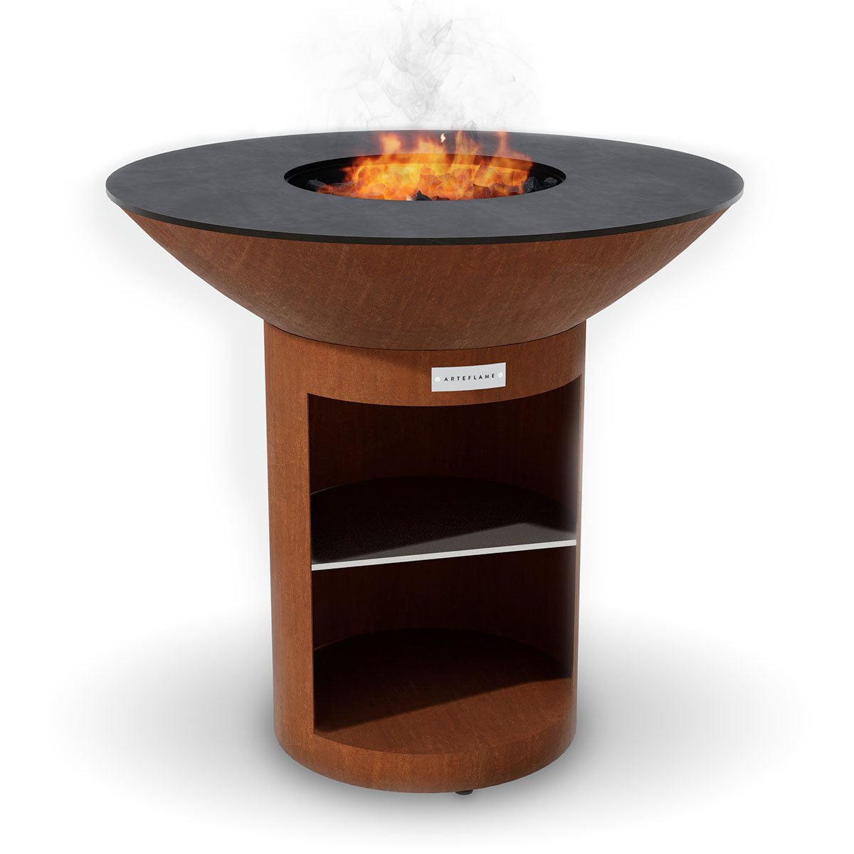 Arteflame Classic 40″ — Storage Base Flat-Top Grill & Fire Bowl (CORTEN Steel) - All Products, Arteflame Grills by Arteflame | Buy at Agent BBQ