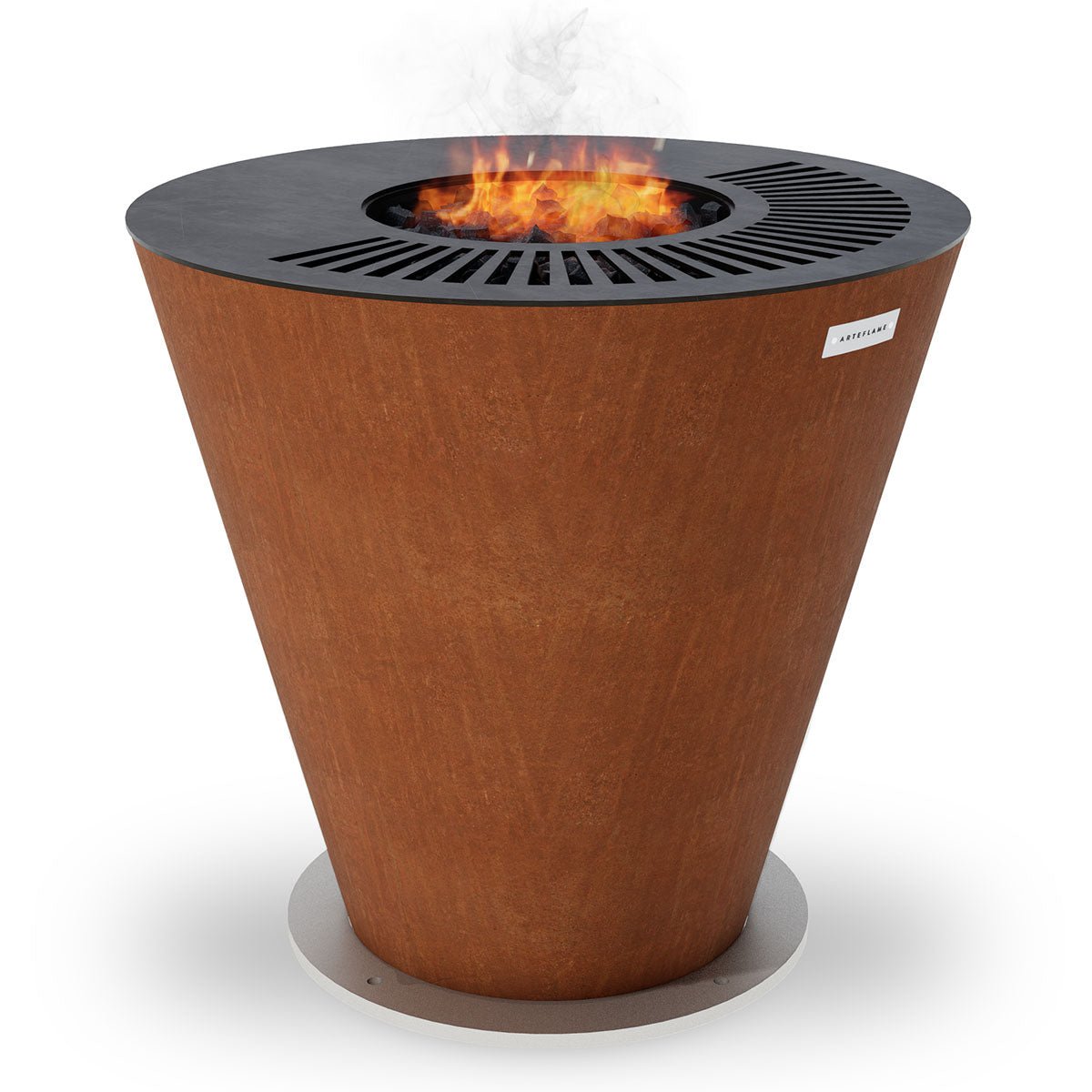 Arteflame Park Series — One-Piece CORTEN Steel Park Grill (30″ / 40″) with Half Griddle + Half Grill - All Products,Arteflame Grills,One Series by Arteflame | Buy at Agent BBQ