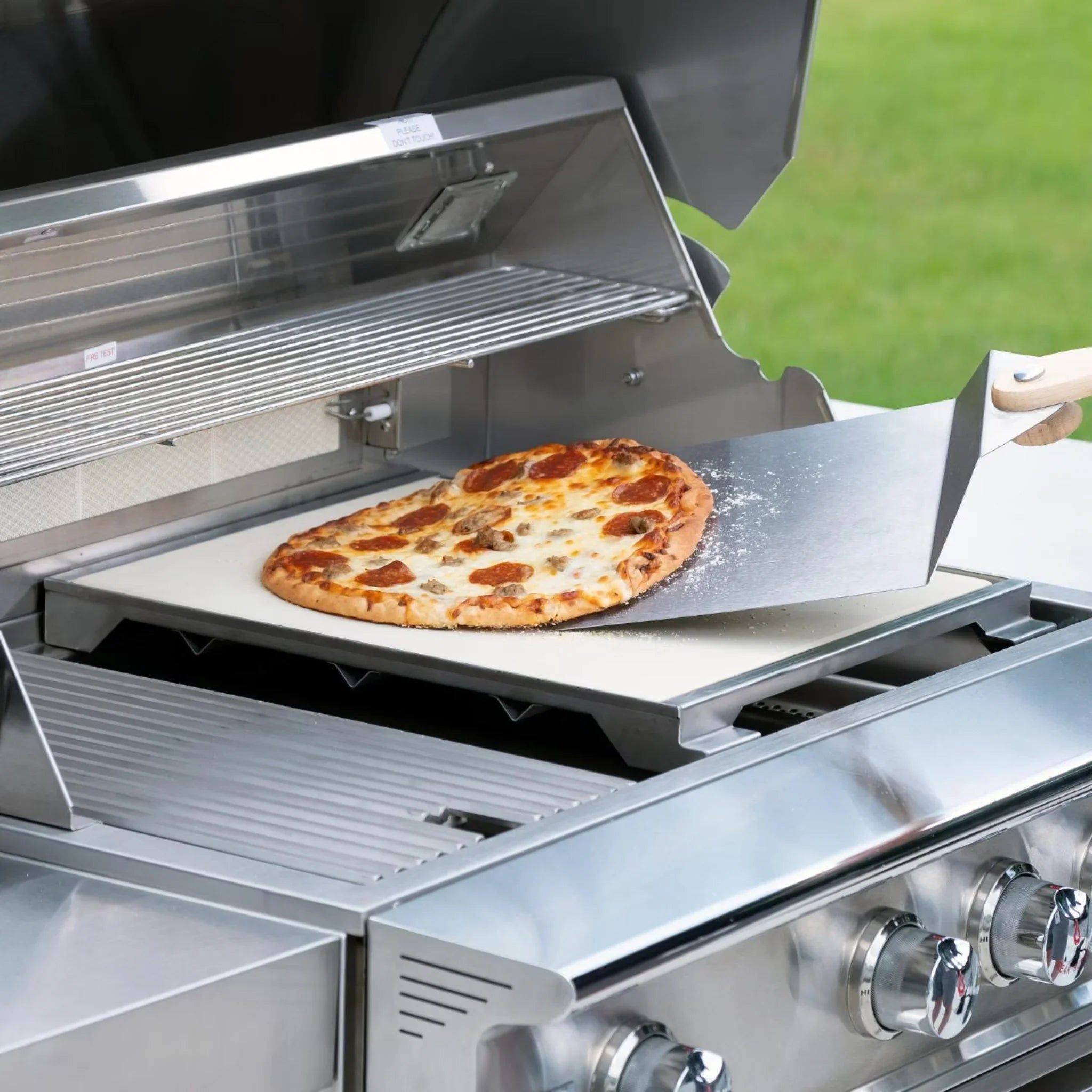 Blaze 15" Professional LUX Ceramic Pizza Stone With Stainless Steel Tray - BLZ - PRO - PZST - 2 - by Blaze Grills | Buy at Agent BBQ