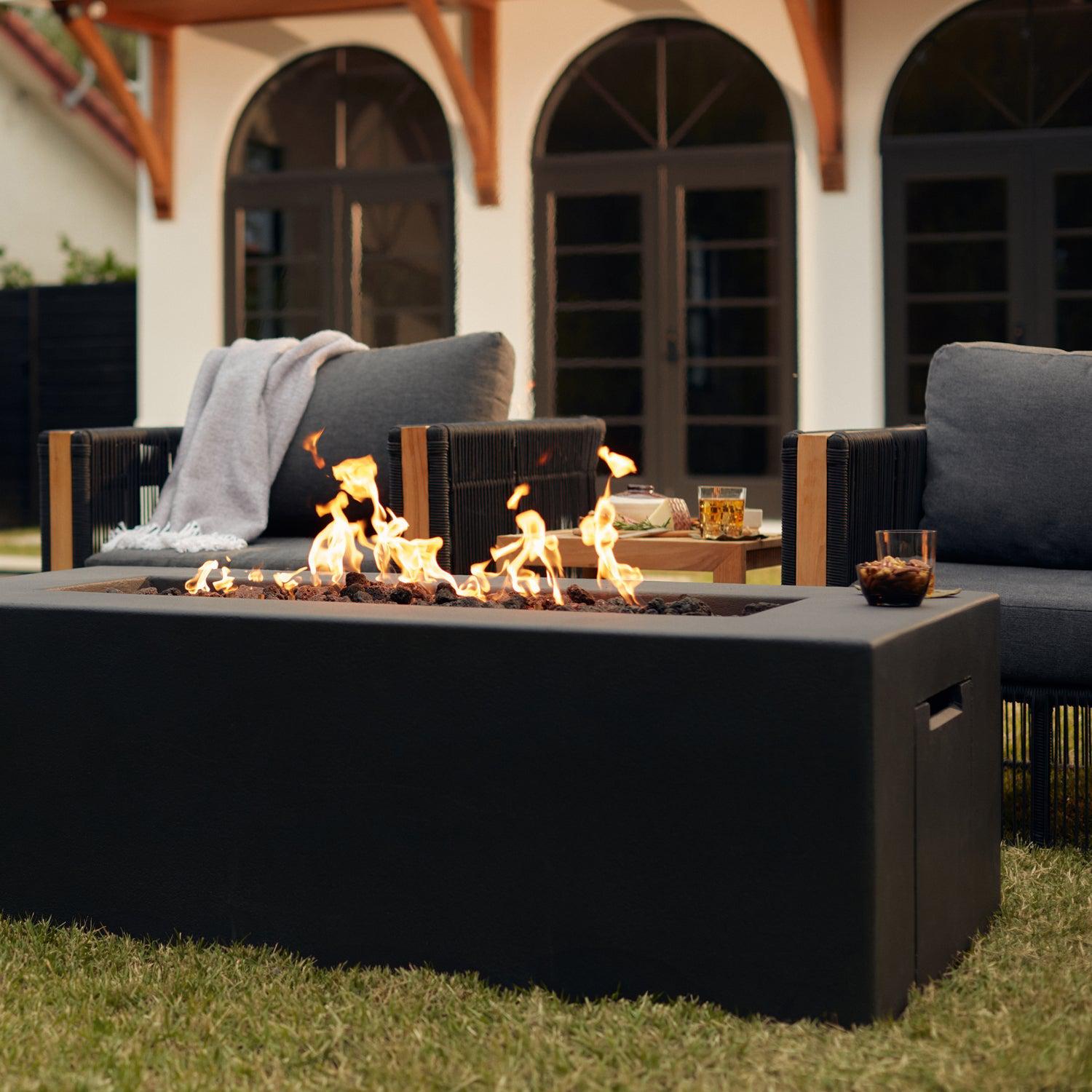 Blaze 60" Rectangular Concrete Gas Fire Pit Table - by Blaze Grills | Buy at Agent BBQ