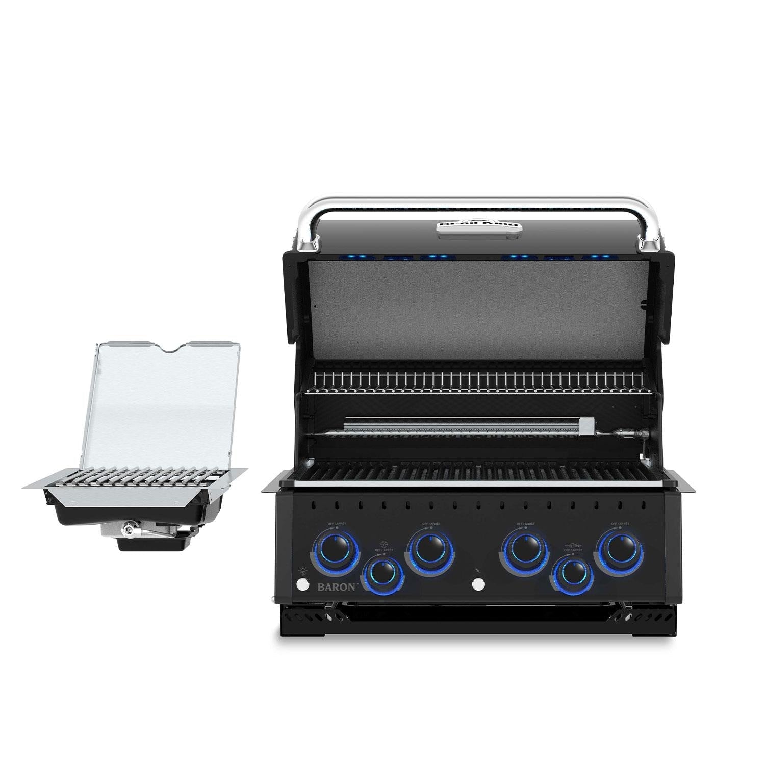 Broil King Baron 490 IR Shadow 28 - in 4 Burner Built - In Natural Gas Grill w/ Infrared Side Burner - Black - 875647 - Outdoor Grills by Broil King | Buy at Agent BBQ