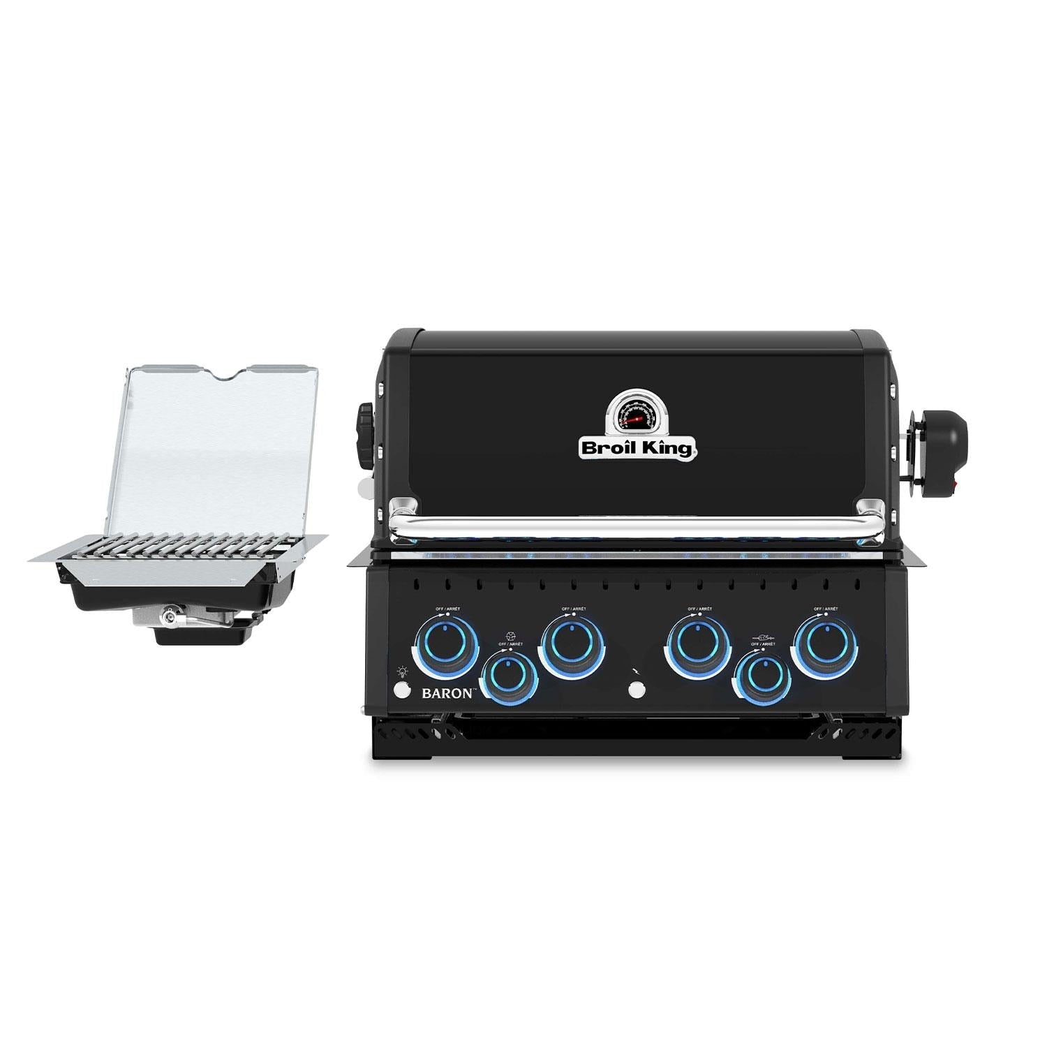 Broil King Baron 490 IR Shadow 28 - in 4 Burner Built - In Natural Gas Grill w/ Infrared Side Burner - Black - 875647 - Outdoor Grills by Broil King | Buy at Agent BBQ