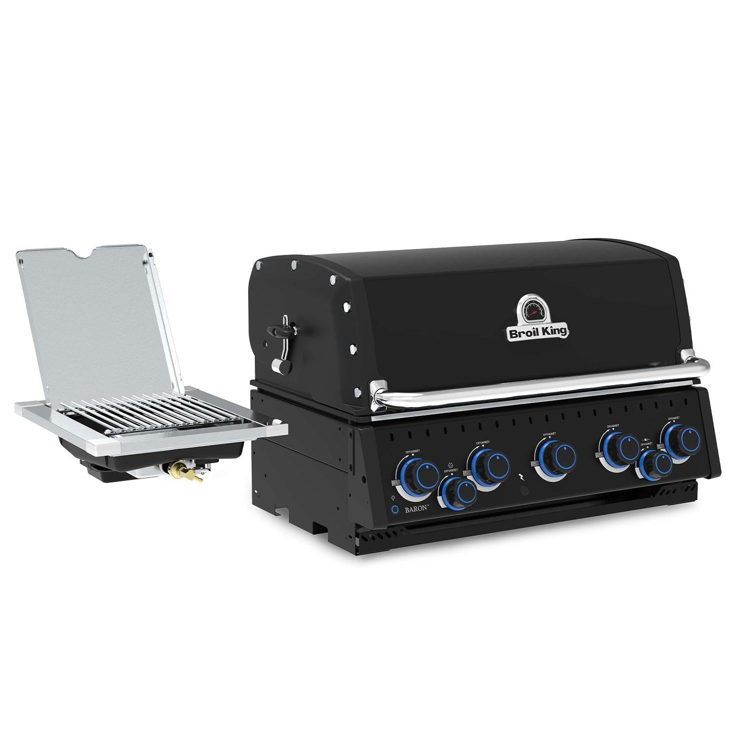 Broil King Baron 590 IR Shadow 32 - in 5 Burner Built - In Natural Gas Grill w/ Infrared Side Burner & Rear Rotisserie Burner - Black - 876647 - Outdoor Grills by Broil King | Buy at Agent BBQ
