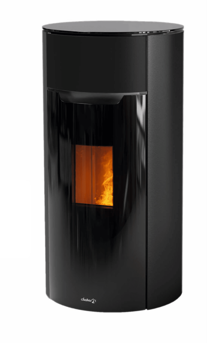 Dielle Round 70 Pellet Stove - Black Steel - by Dielle | Buy at Agent BBQ