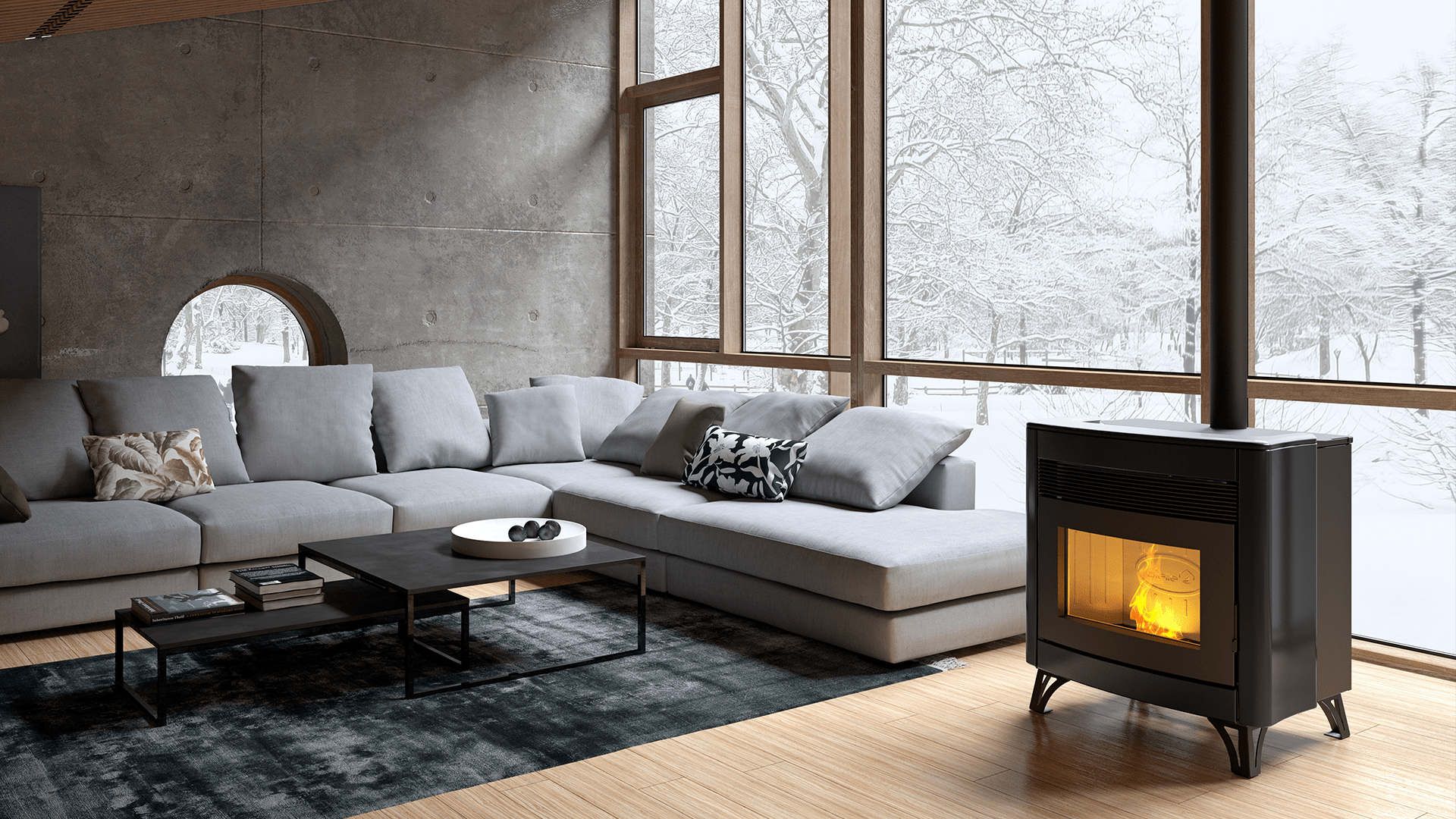 Dielle Zefiro Pellet Stove - Black Ceramic - by Dielle | Buy at Agent BBQ