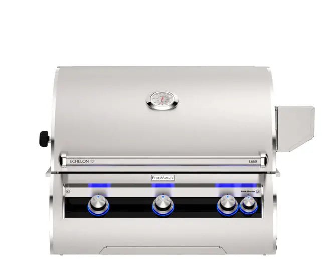 Fire Magic 30" 3 - Burner Echelon Diamond Built - In Gas Grill w/ Rotisserie & Analog Thermometer (E660i) - Grill by Fire Magic | Buy at Agent BBQ
