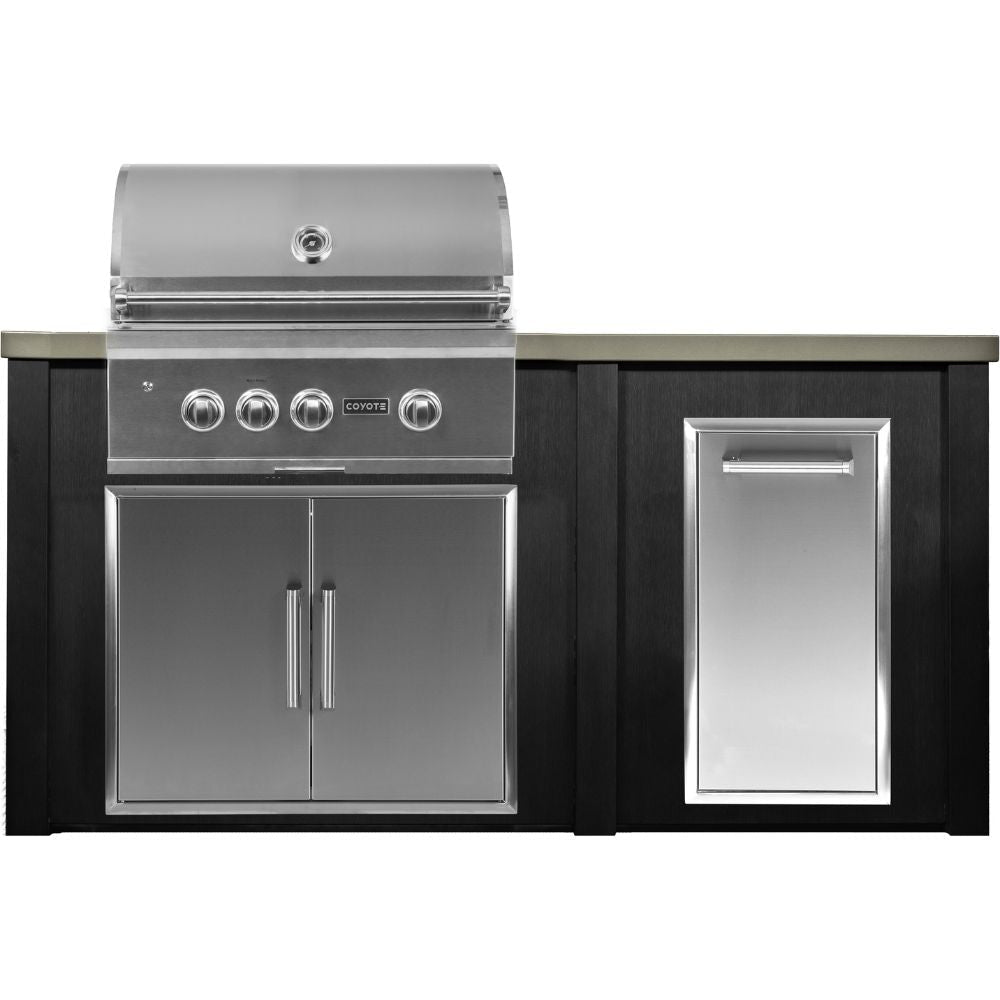 Haven 6 Ft. Outdoor Kitchen Island with Coyote Trash Center, 30 - Inch S - Series Gas Grill & Double Access Door - Outdoor Kitchen Kits by Haven Outdoor | Buy at Agent BBQ