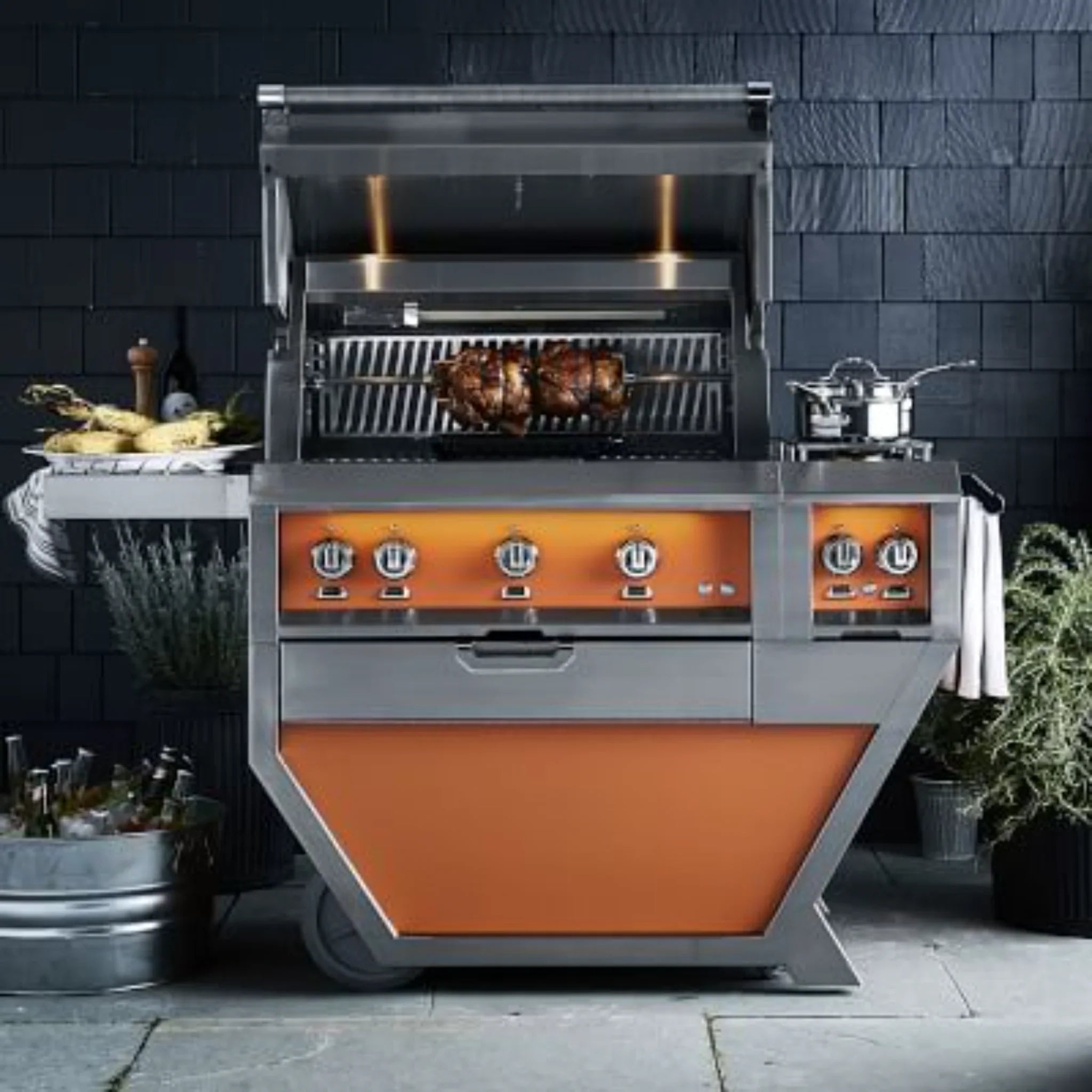 Hestan 36" Deluxe Freestanding Grill With Double Side Burner - GBR36CX2 - by Hestan | Buy at Agent BBQ