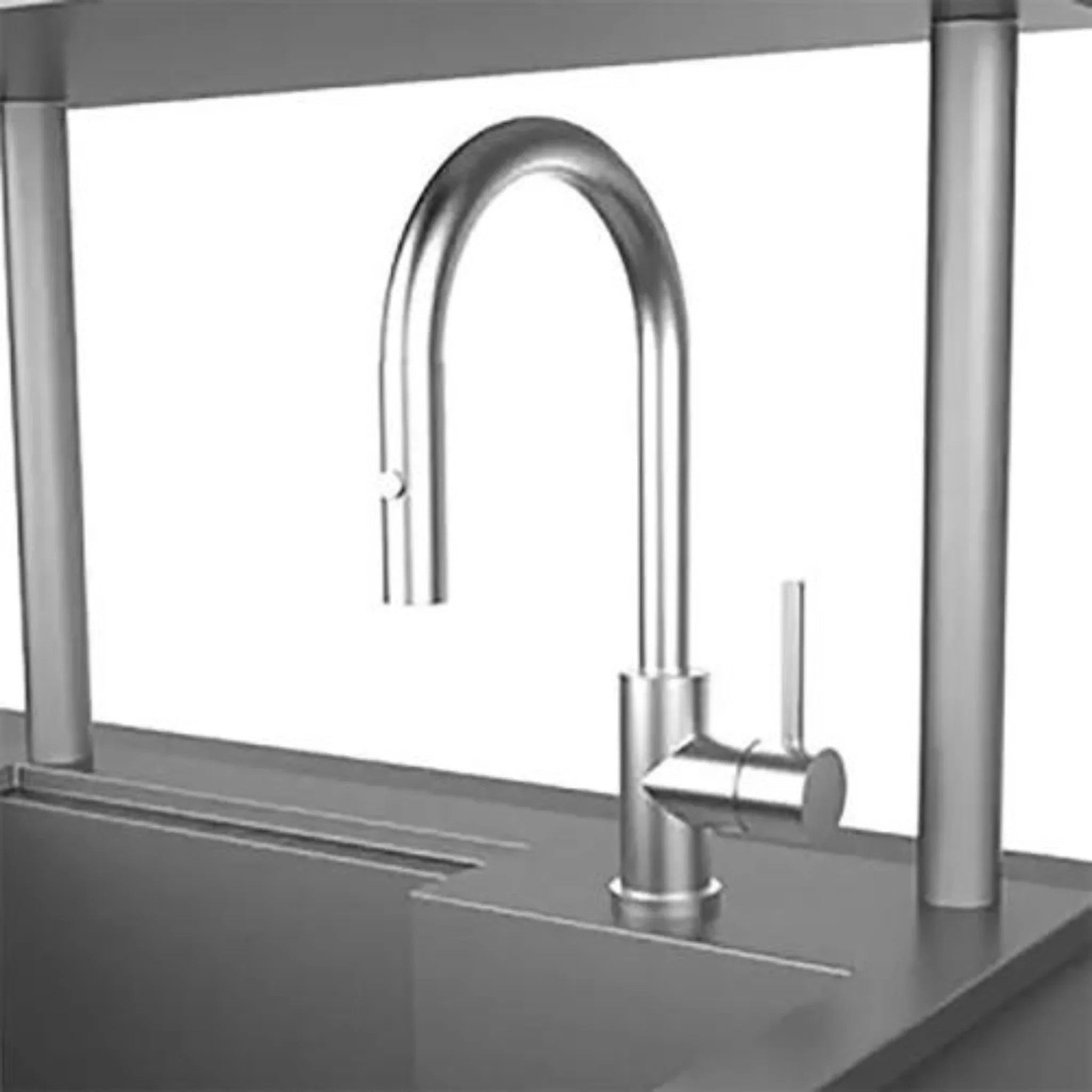 Hestan Outdoor - Grade Hot and Cold Single Handle Faucet with Pull - Out Spray - AGOF - by Hestan | Buy at Agent BBQ