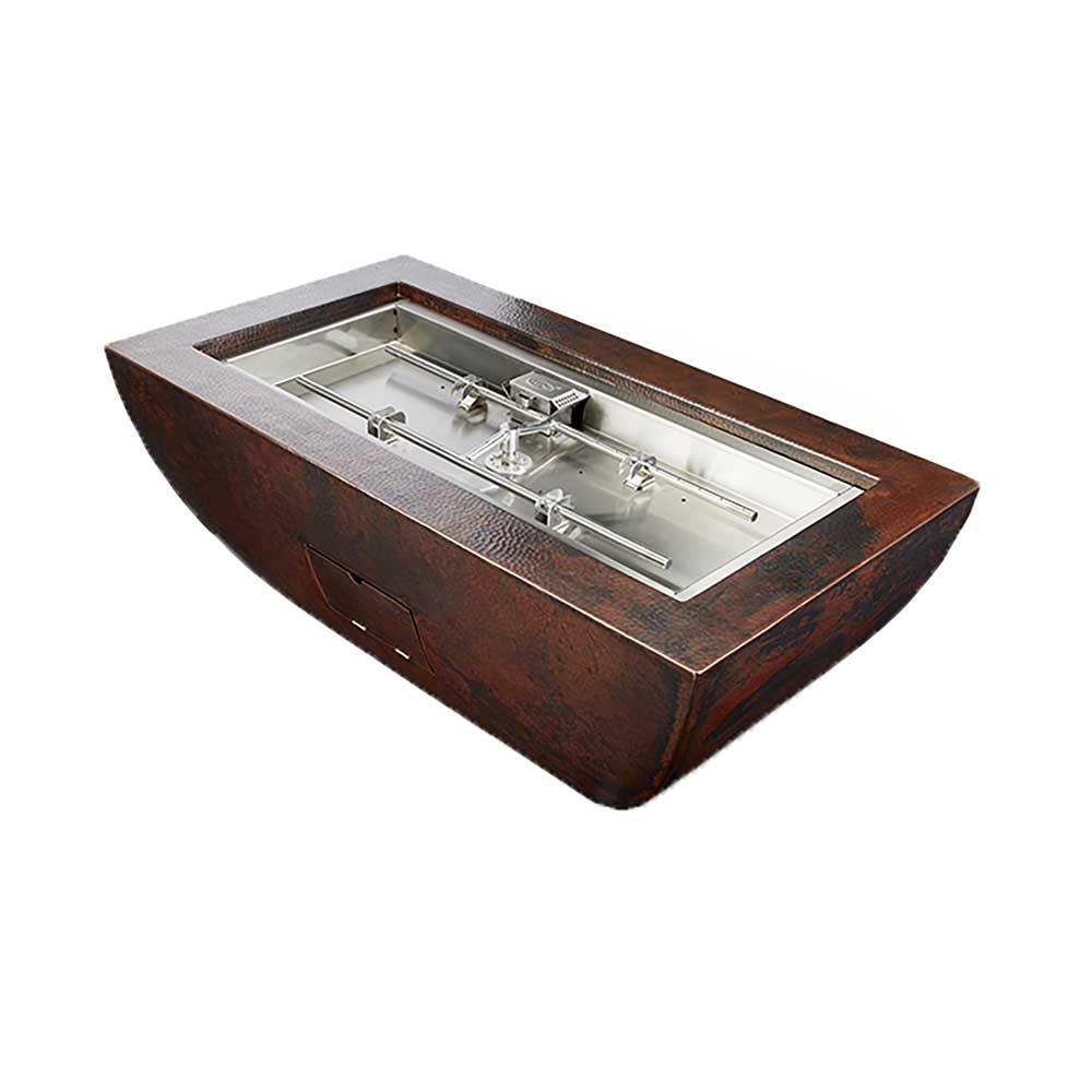 Hammered Copper Phoenix H - Burner Fire Bowl 47" x 25" by HPC Fire - Gas Fire Pits by HPC Fire | Buy at Agent BBQ