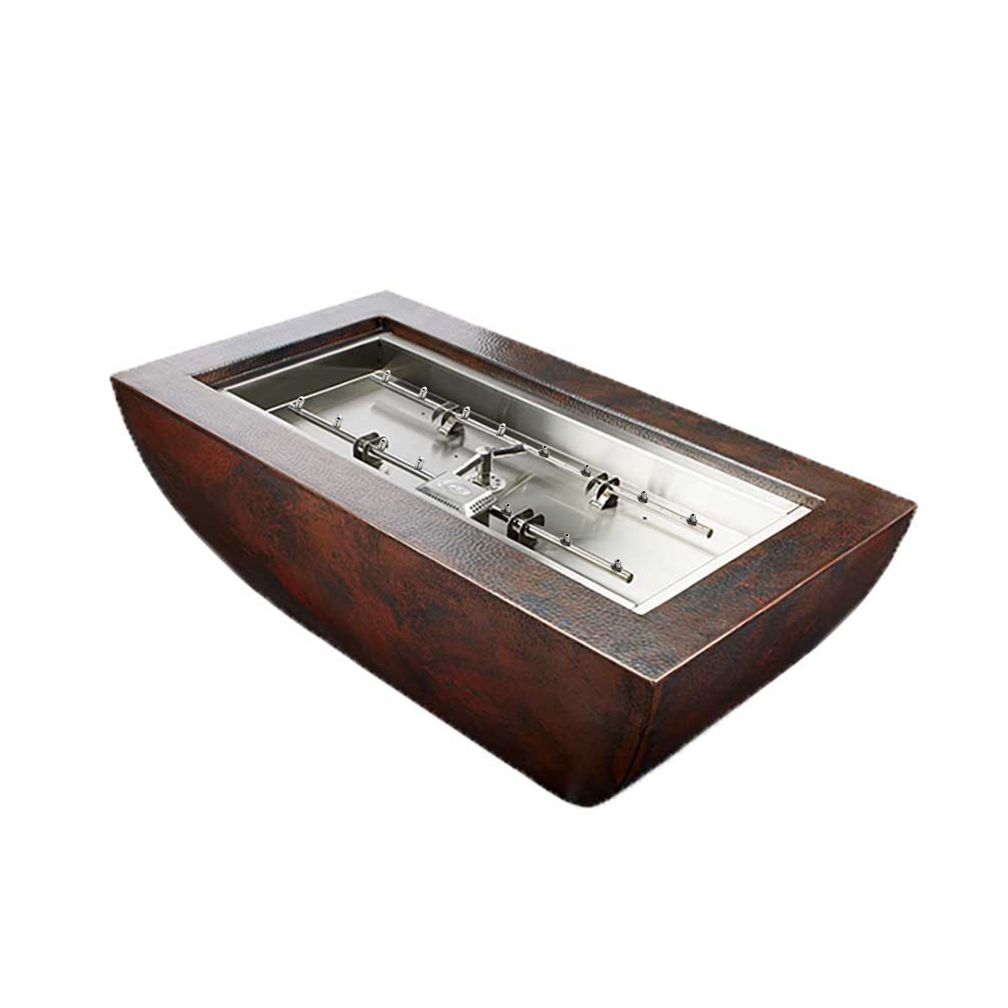 Hammered Copper Phoenix H - Burner Torpedo Fire Bowl 47" x 25" by HPC Fire - Gas Fire Pits by HPC Fire | Buy at Agent BBQ