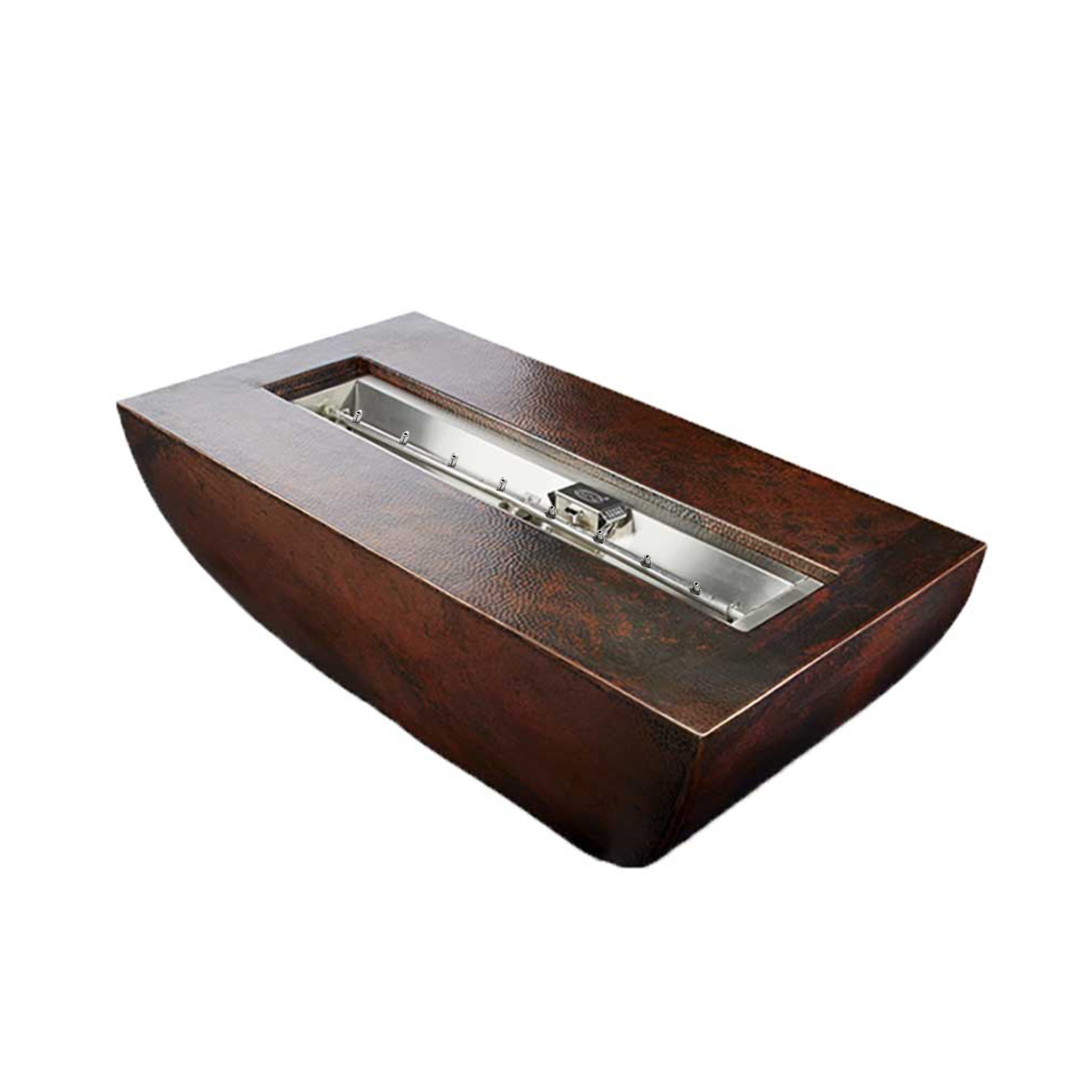 Hammered Copper Phoenix Trough Torpedo Fire Bowl 47" x 25" by HPC Fire - Gas Fire Pits by HPC Fire | Buy at Agent BBQ