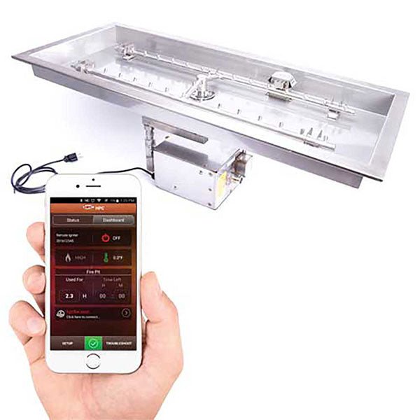 Rectangle Drop - In Torpedo Fire Pit H - Burner Kit - Hi/Lo Electronic Ignition by HPC Fire - Fire Pit Electronic Ignition Burner kits by HPC Fire | Buy at Agent BBQ