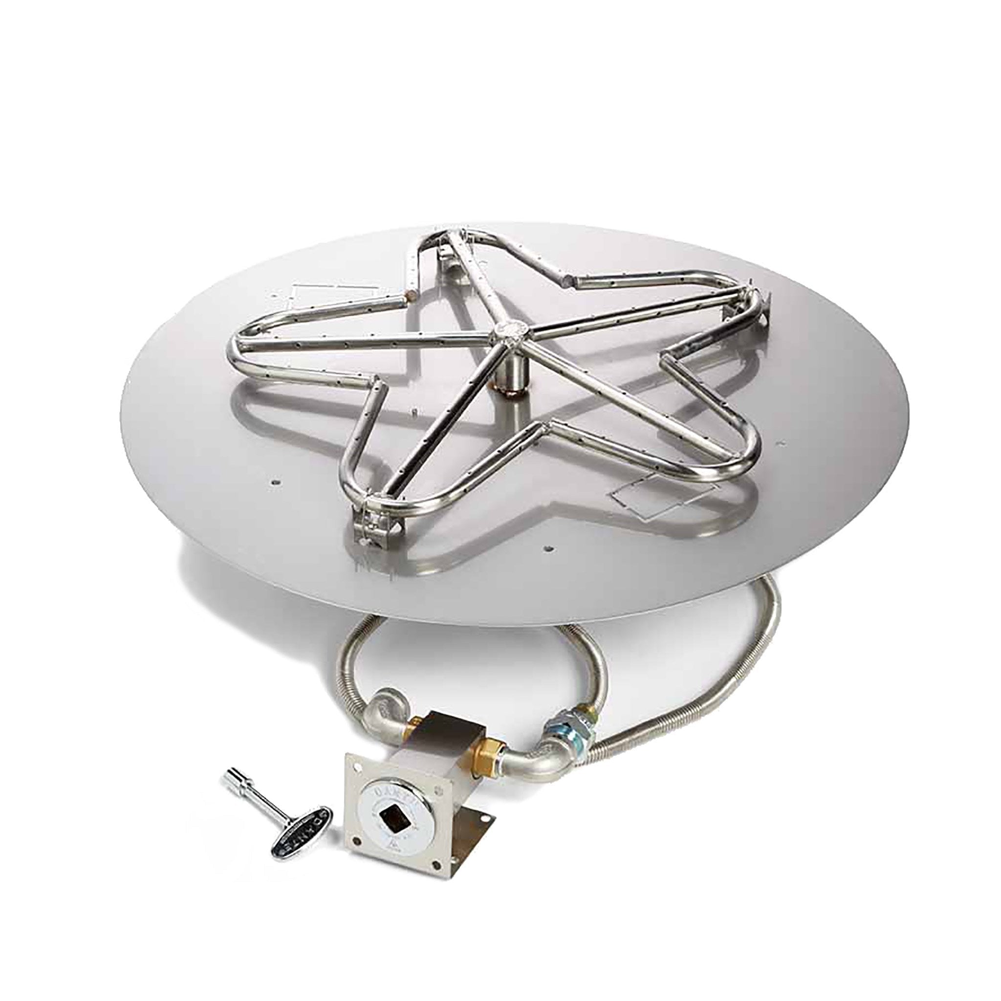 Round Flat Ignition Fire Pit Burner Kit Match Lit by HPC Fire - Fire Pit Pan and Burner Kit by HPC Fire | Buy at Agent BBQ