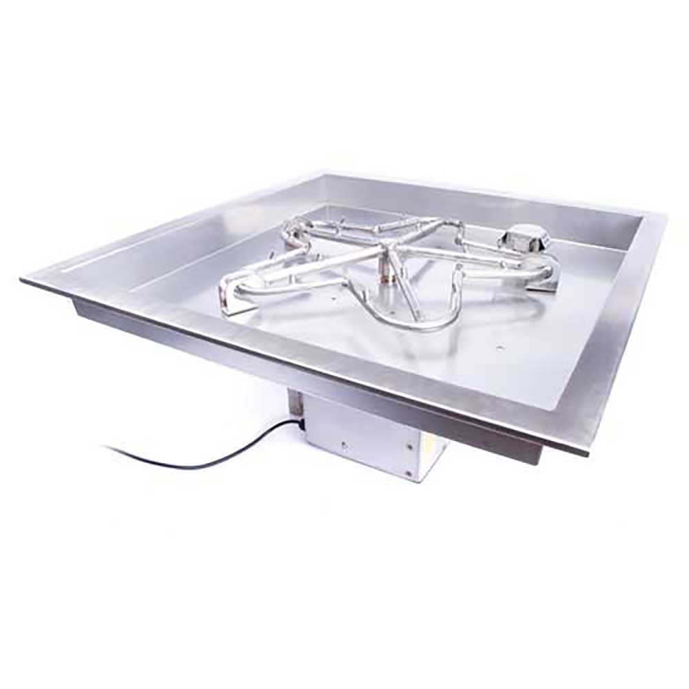 Square Drop - In Torpedo Fire Pit Burner Kit - On/Off Electronic Ignition by HPC Fire - Fire Pit Electronic Ignition Burner kits by HPC Fire | Buy at Agent BBQ