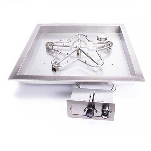 Square Drop - In Torpedo Fire Pit Burner Kit Push Button Ignition by HPC Fire - Fire Pit Push Button Spark Ignition Burner Kits by HPC Fire | Buy at Agent BBQ