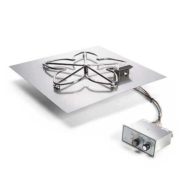 Square Flat Fire Pit Burner Kit Push Button Ignition by HPC Fire - Fire Pit Pan and Burner Kit by HPC Fire | Buy at Agent BBQ