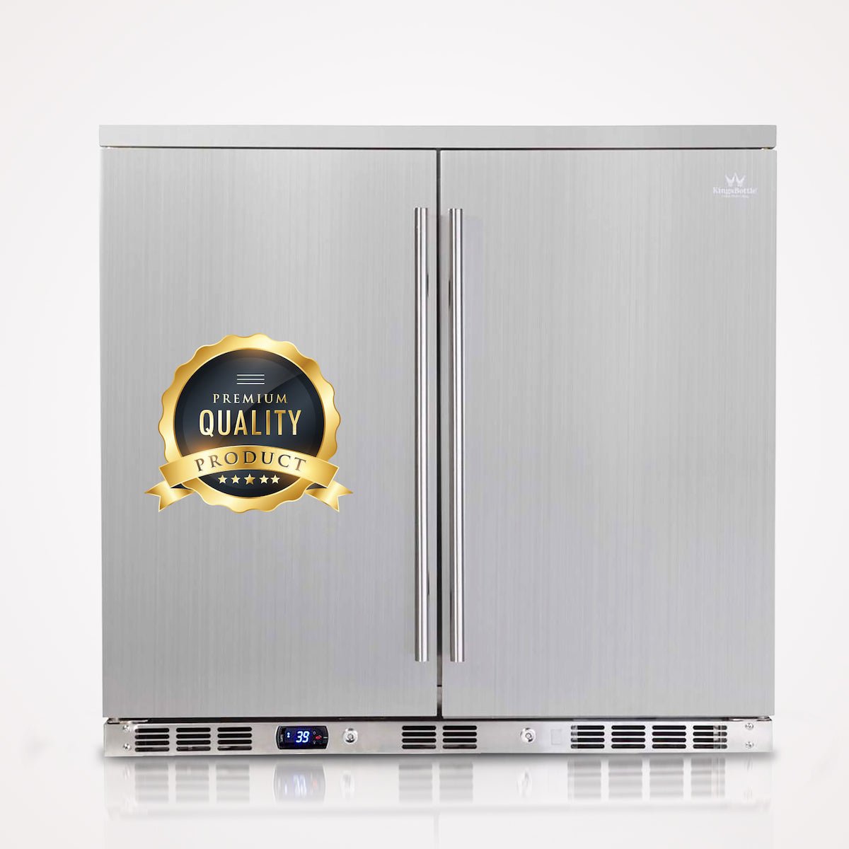 Kingsbottle 36 Inch Double Door Outdoor Stainless Steel Refrigerator - Beverage Coolers by KingsBottle | Buy at Agent BBQ