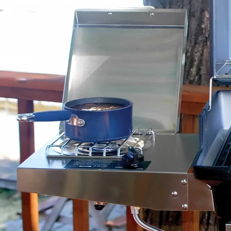 MHP Stainless Steel Single Side Burner - Cart Mounted Side Burner by MHP | Buy at Agent BBQ
