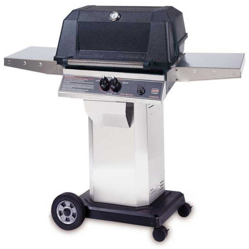 MHP WNK4DD Gas Grill With Stainless Steel Shelves And Stainless Steel Grids On Stainless Steel Cart - Freestanding Gas Grill by MHP | Buy at Agent BBQ