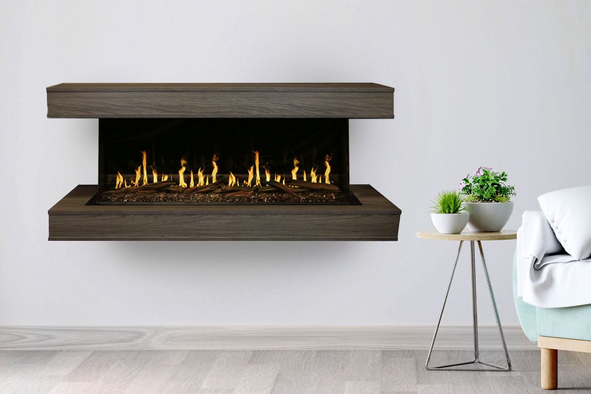 Modern Flames Orion Multi 64" Heliovision Electric Fireplace Wall Mount Studio Suite | Driftwood Gray - Electric Fireplace by Modern Flames | Buy at Agent BBQ