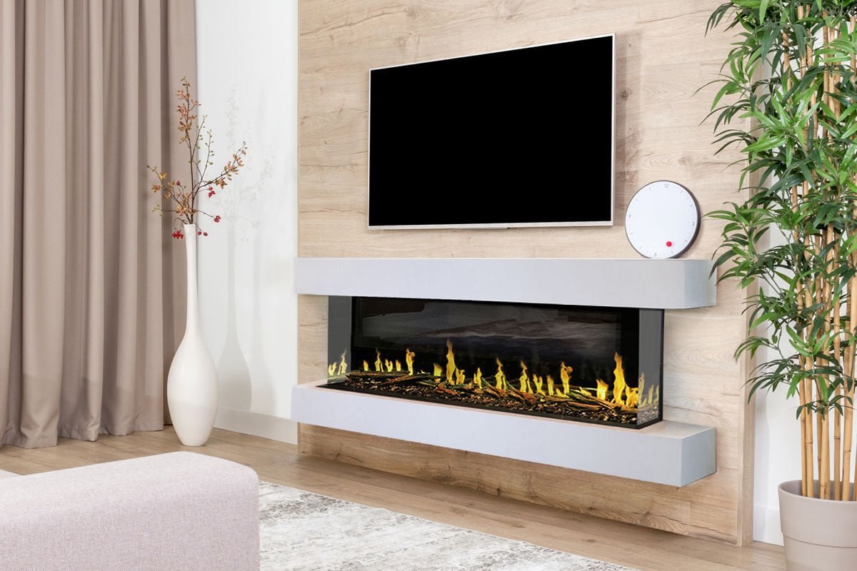 Modern Flames Orion Multi 64" Heliovision Electric Fireplace Wall Mount Studio Suite | White Ready to Paint - Electric Fireplace by Modern Flames | Buy at Agent BBQ