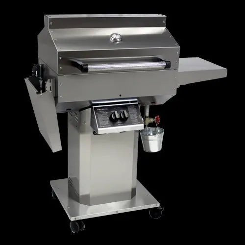 Phoenix Grills - SD Stainless Steel Propane Gas Riveted Grill Head On Stainless Steel Pedestal Cart - SDRIVDDP - Outdoor Grills by Phoenix Grills | Buy at Agent BBQ