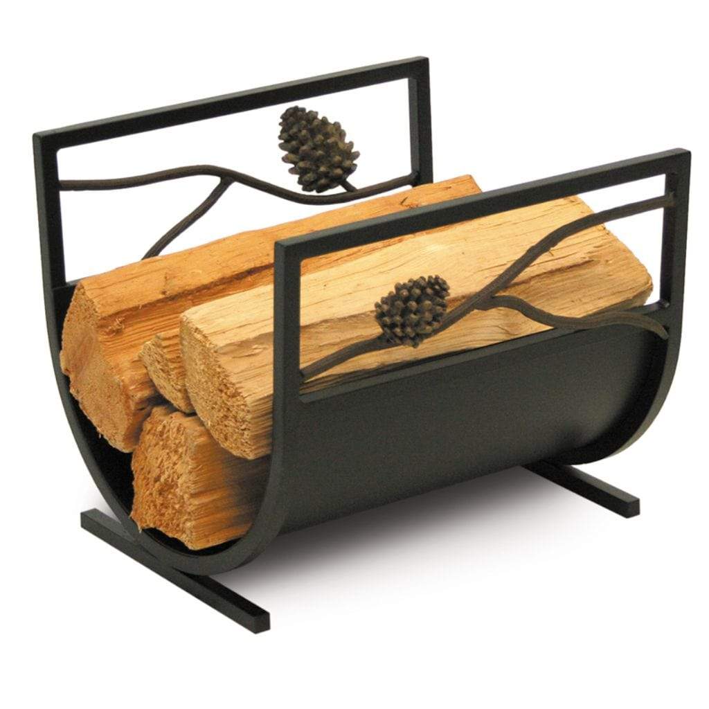 Pilgrim - 13" Matte Black Pine Cone Wood Holder - by Pilgrim Home & Hearth | Buy at Agent BBQ