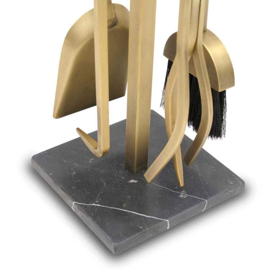 Pilgrim - 33" 4 - Piece Burnished Brass Marble – Nero Tool Set - by Pilgrim Home & Hearth | Buy at Agent BBQ