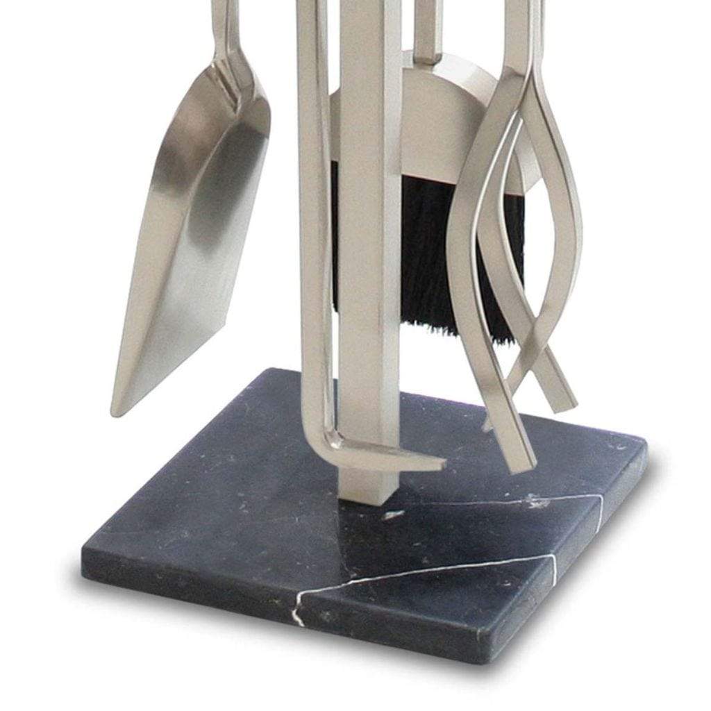 Pilgrim - 33" 4 - Piece Satin Nickel Marble – Nero Tool Set - by Pilgrim Home & Hearth | Buy at Agent BBQ