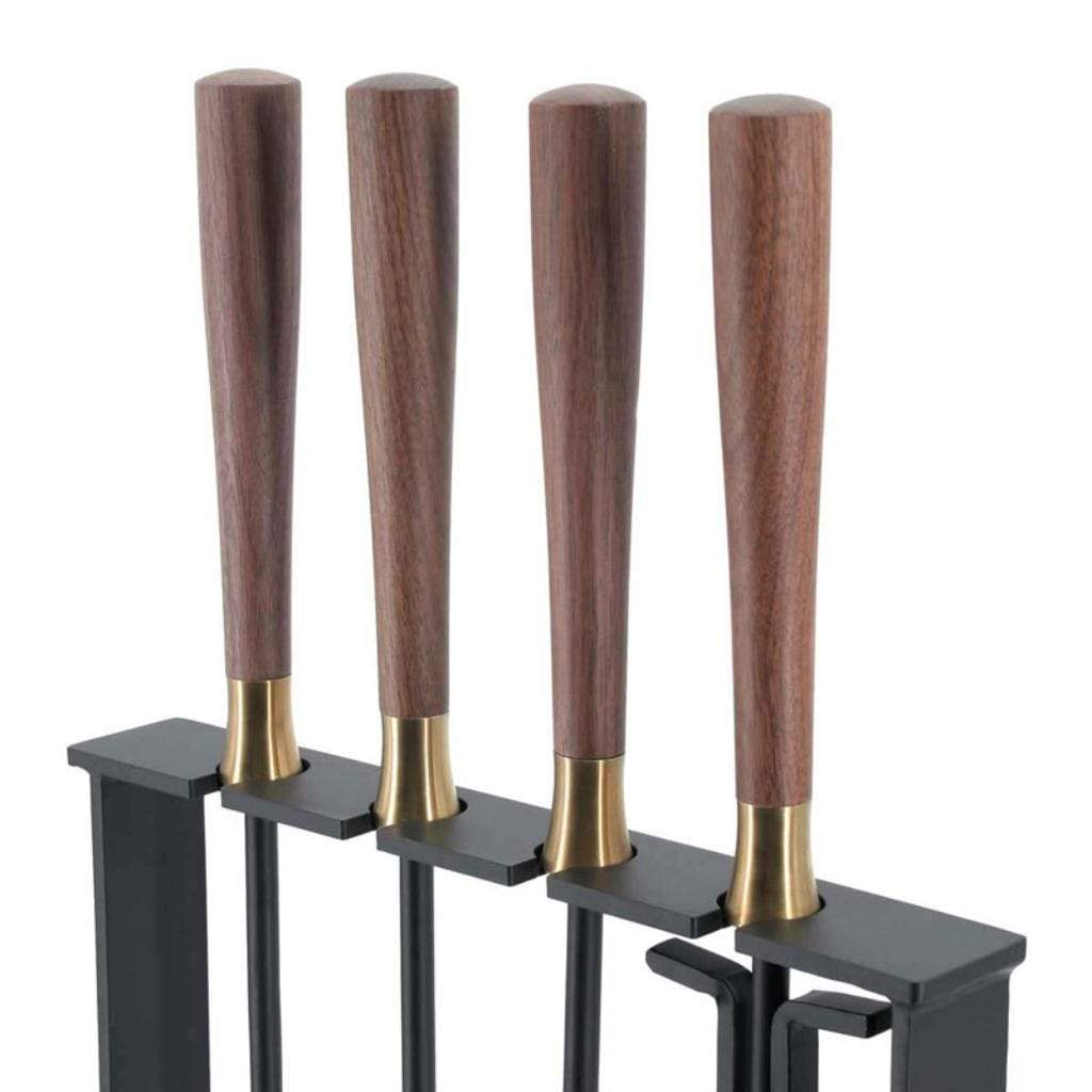 Pilgrim - 35" 4 - Piece Hampton Walnut Handle Tool Set Brass - by Pilgrim Home & Hearth | Buy at Agent BBQ