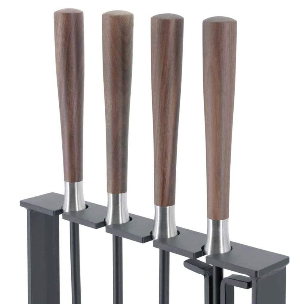 Pilgrim - 35" 4 - Piece Hampton Walnut Handle Tool Set Soft Nickel - by Pilgrim Home & Hearth | Buy at Agent BBQ