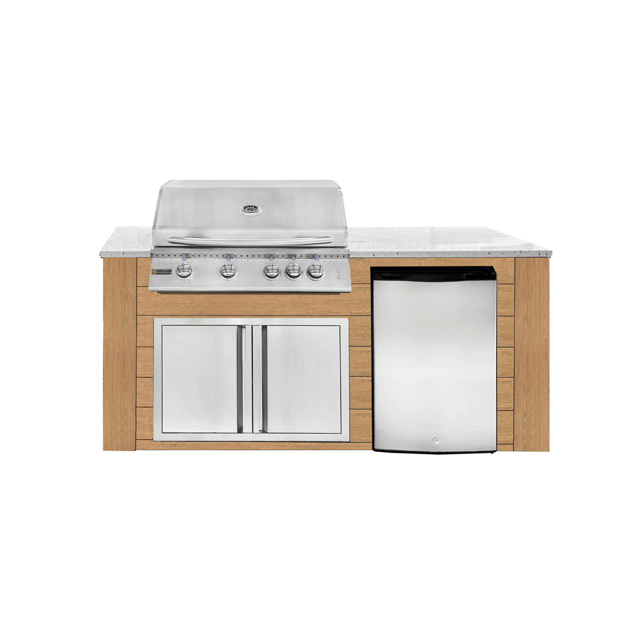 6ft Outdoor Kitchen - Cedar Cabinet w/ White Granite Countertop - Outdoor Kitchen by Renaissance Cooking Systems | Buy at Agent BBQ