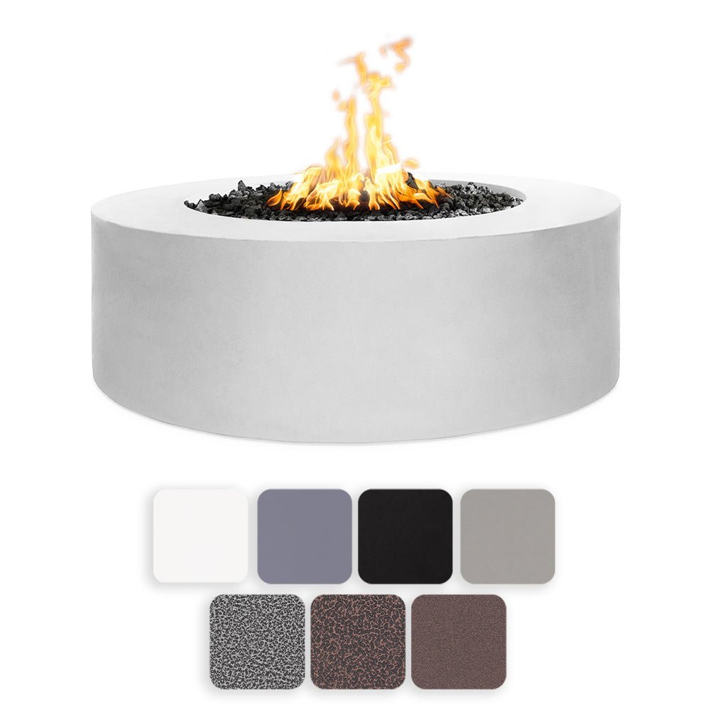 TOP Fires by The Outdoor Unity 48x24 - Inch Round Powder Coated Steel Gas Fire Pit - by The Outdoor Plus | Buy at Agent BBQ