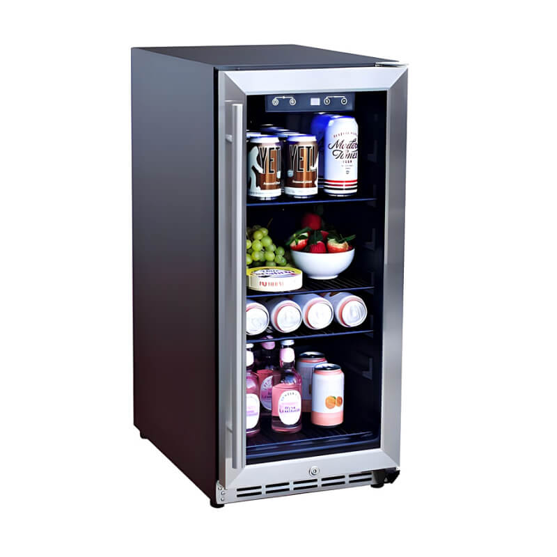 TrueFlame 15 Inch 3.2 Cu. Ft. Outdoor Refrigerator With Glass Door - AMD - RFR - 15G - by TrueFlame | Buy at Agent BBQ