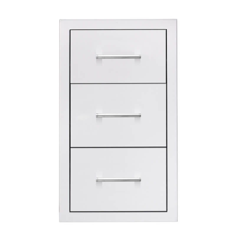 TrueFlame 17 - Inch Stainless Steel Flush Mount Triple Drawer - TF - DR3 - 17 - by TrueFlame | Buy at Agent BBQ