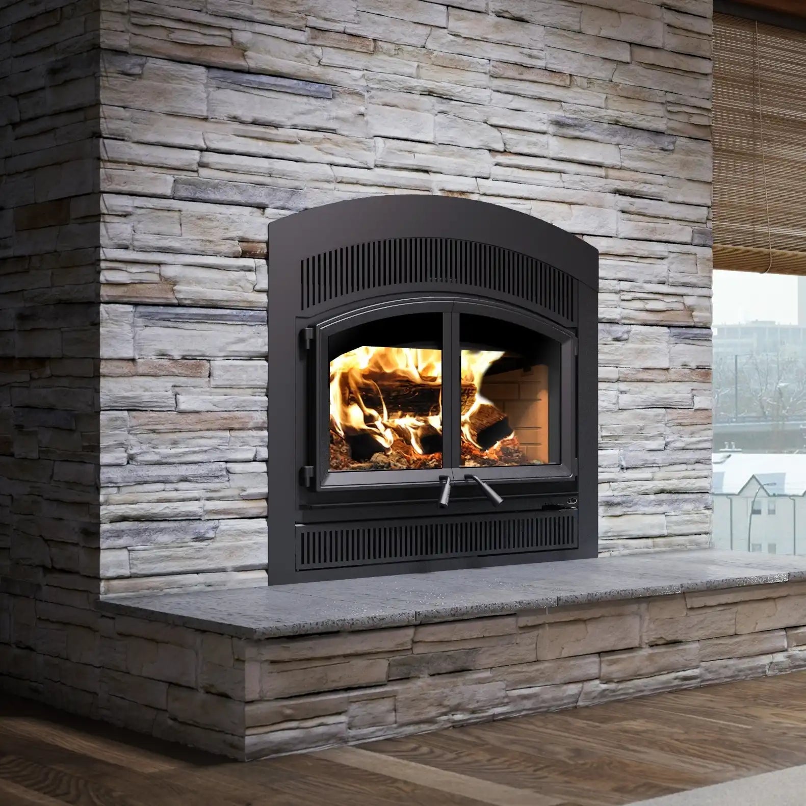 Valcourt FP15 Waterloo Arched Wood Fireplace - Includes Blower - Wood Burning Fireplace by Valcourt | Buy at Agent BBQ