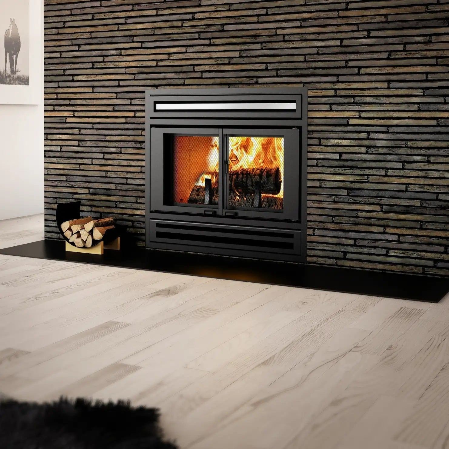 Valcourt FP1L Manoir Wood Fireplace - Includes Blower - Wood Burning Fireplace by Valcourt | Buy at Agent BBQ