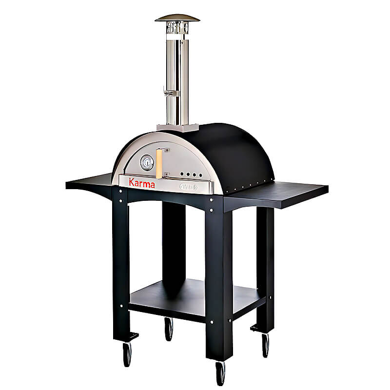 WPPO Karma 25 Inch Black Wood Fired Pizza Oven with Black Cart - WKK - 01S - WS - Black - by WPPO | Buy at Agent BBQ