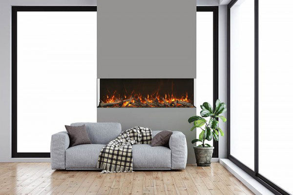 Amantii Panorama Tru View Extra Tall & Deep 88-inch 3-Sided Built In Indoor/Outdoor Electric Fireplace