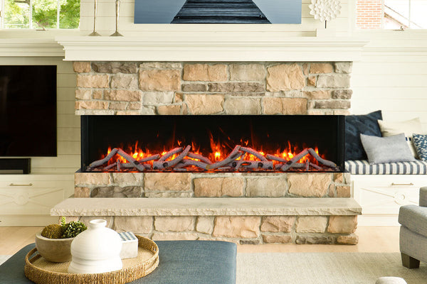 Amantii Panorama Tru View Slim 72-inch 3-Sided Built In Indoor/Outdoor Electric Fireplace