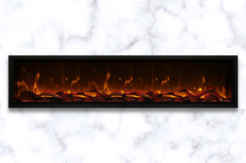 Amantii Symmetry 88'' Extra Tall & Deep Recessed Linear Indoor/Outdoor Electric Fireplace