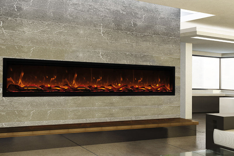 Amantii Symmetry Bespoke Extra Tall 100'' Smart Wall Mount / Recessed Electric Fireplace