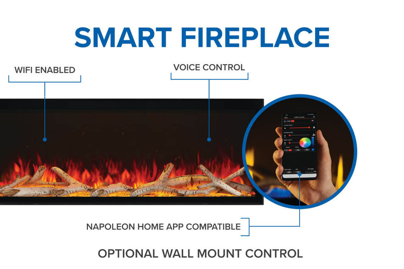 Napoleon Astound 62" FlexMount Smart Multi-Side Wall Mount | Recessed Electric Fireplace