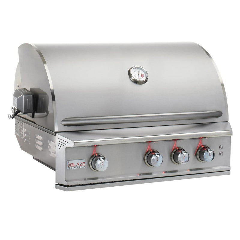 Blaze Professional LUX 34-Inch 3-Burner Built-In Grill With Rear Infrared Burner - BLZ-3PRO-NG/LP