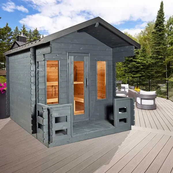 CT Georgian Cabin Sauna with Porch - CTC88PW - Agent BBQ