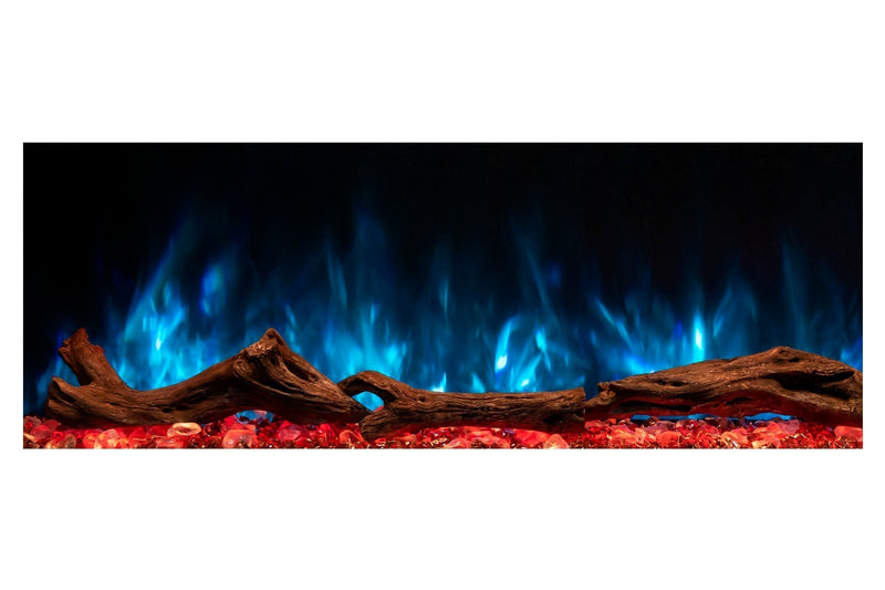 Modern Flames Landscape Pro 94'' Studio Suite Wall Mount Mantel Package | Driftwood Grey