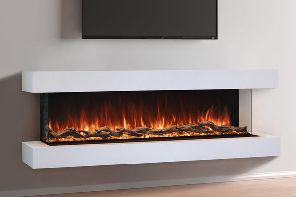 Modern Flames Landscape Pro 70'' Electric Fireplace Wall Mount Studio Suite | White Ready to Paint