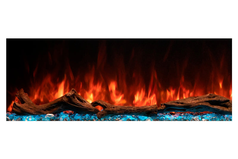 Modern Flames Landscape Pro 82'' Studio Suite Wall Mount Mantel Package | Driftwood Grey