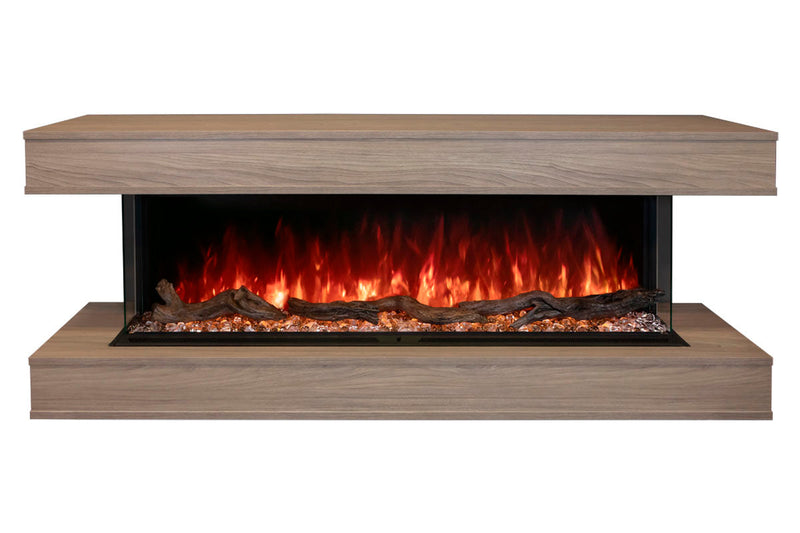 Modern Flames Landscape Pro 82'' Studio Suite Wall Mount Mantel Package | Coastal Sand